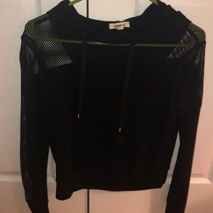 Black mesh sweatshirt